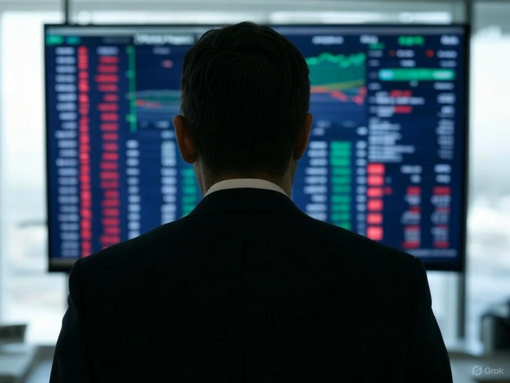 A man watching stock exchange